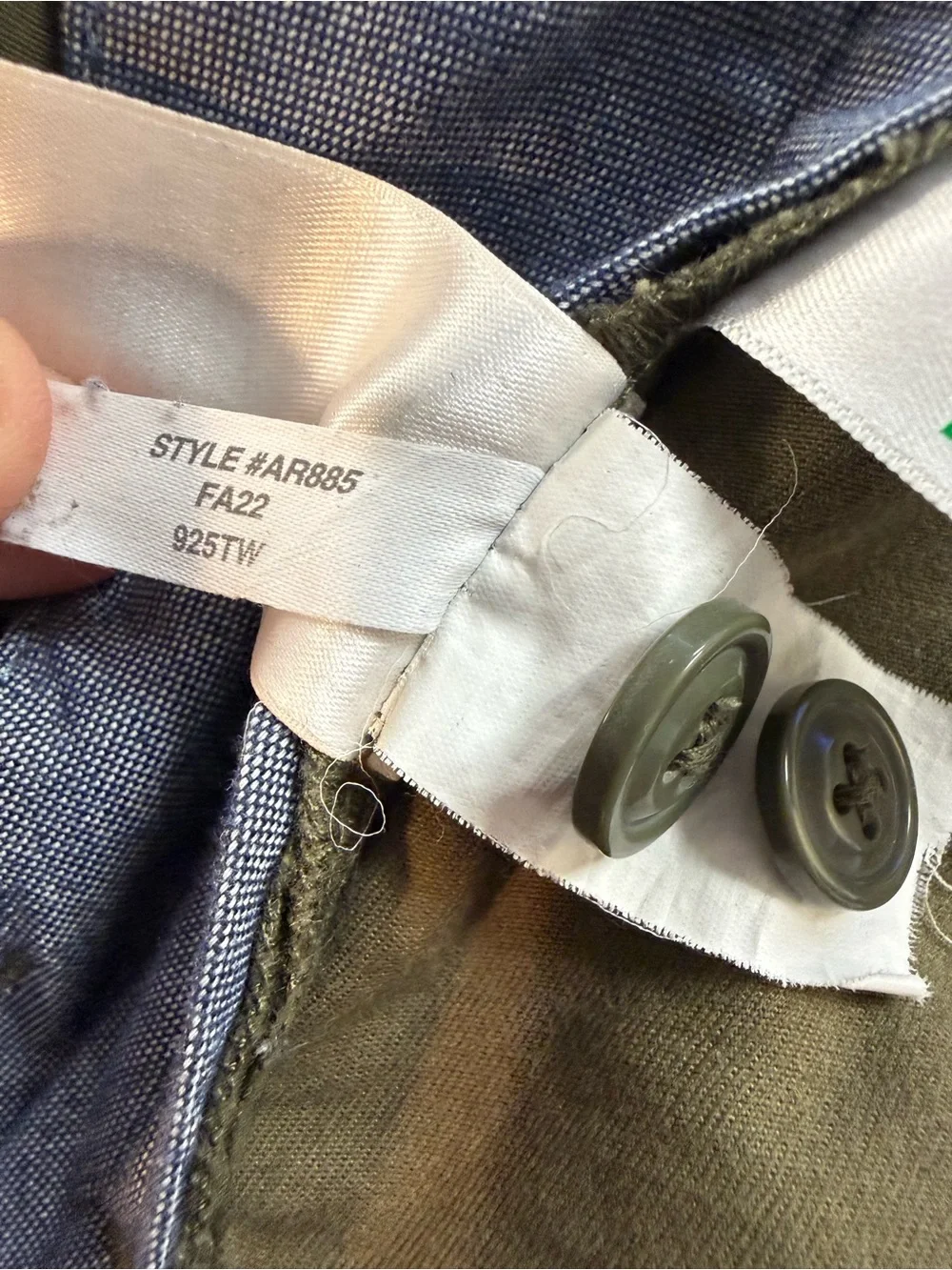 J.Crew 484 Slim Fit Stretch Chino Pants Olive Green 33x30